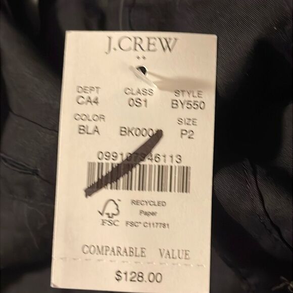 J Crew Factory NWT Short Sleeve Midi Shirtdress Size 2P (Petite) in Black - Picture 5 of 6